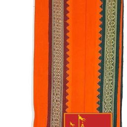 ACHLESHWAR Pure Cotton Best Quality Gamcha/Patka Orange Men Dhoti-image-1