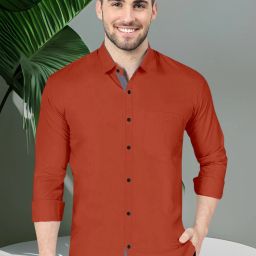 Men Regular Fit Solid Spread Collar Formal Shirt-image-9