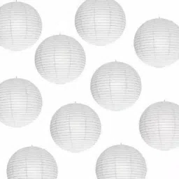 Rice Paper Hanging Lantern BallWhite_L20 White Paper Hanging Lantern-image-2