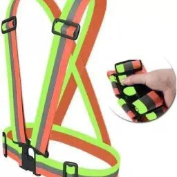 High Visibility High Quality Multi Color Reflective Vest for Outdoor Sports ,Night Cycling Reflector Strips Cross Belt Stripes Adjustable Vest Safety Jacket-image-11