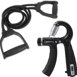 Double Toning Tube With Counter Hand Gripper (Pack Of 2) Fitness Accessory Kit Kit-image-42