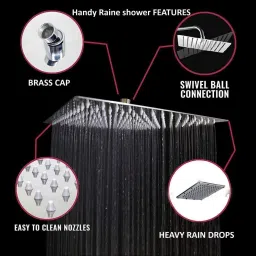 fastgear Bathroom Shower Chrome Finish 10X10Inch Shower Head with 24inch Arm Bathroom Shower Set Rain Flow image 2
