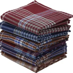 AKsells Multicolor Men's 100% pure Cotton checks Handkerchief ["Multicolor"] Handkerchief-image-48