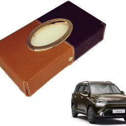 Chrom-Black-Tan Tisue Box Leatherete-164 Vehicle Tissue Dispenser-23