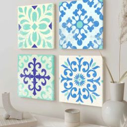 Art Street Stretched Canvas Bright Fractal Flora Moroccan Pattern Art Painting for Decor-picture-18