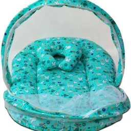 Baby Bedding Set with Protective Mosquito net Blue Standard Crib-image-33