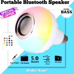 GUGGU Bluetooth Music Bulb Speaker With Remote Control Change Disco light for HomeE209 Smart Bulb-12