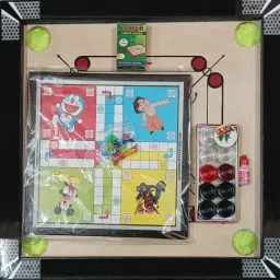 Small carrom with Ludo and snake 4 cm Carrom Board-picture-11