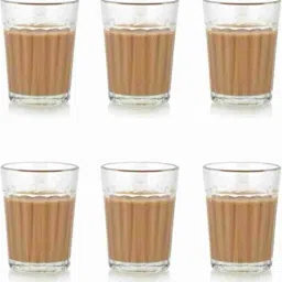 (Pack of 6) (Set of 6)100 ML Tea Cups Chai Glass Cup Cutting Chai Glass Tea Set Coffee glass Glass Set Water/Juice Glass-image-54