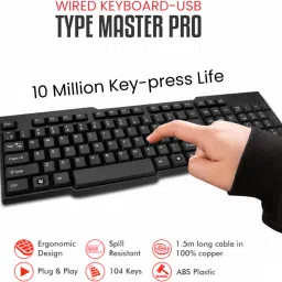 Henture By Prodot Keyboard & Mouse Combo with Aluminum Hub and Mouse Pad Combo Set image 2