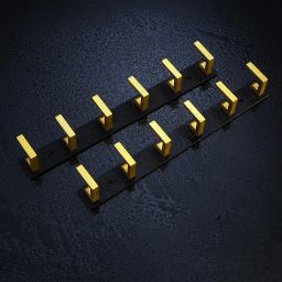 Stainless Steel 6 Pin L Gold Cloth Hooks Hanger Hanging Key,Clothes (Pack Of 2) Door Hanger-image-65