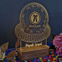 shayona Personalized Advocate logo with name and Degree Acrylic 3D Illusion Table Lamp image 2