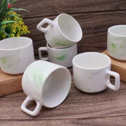 Pack of 6 Ceramic Coffee Cups & Tea Hotel Cup Round shape 130ML Daily Use & Gifting-image-75