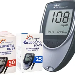 Healthcare Combo Pack Of Dr Morepen Glucometer , 25 And 50 Strips Only Glucometer-37