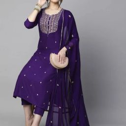 Self Design Kurta, Salwar & Dupatta Set-picture-0