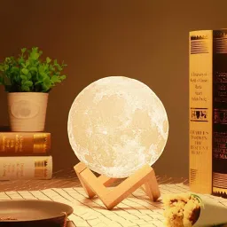 3D Moon Night lamp with Stand Adult and Kids, Bedroom Home Decorations -(15cm) Night Lamp-image-41
