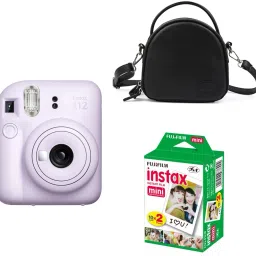FUJIFILM Instax mini 12 Lilac Purple Camera with Black shell bag and 20 Shots film Instant Camera-picture-20