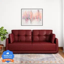 Mind Cedar Leatherette 3 SeaterSofa-image-15