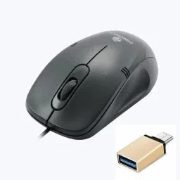 ZEBRONICS Wired Power Plus Optical Mouse, C-OTG (Set of 2) Combo Set-44