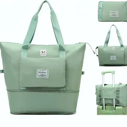 41 L Gym Duffel Bag - 41 litres Travel Bag for Women & Men Expandable Duffle Bags Luggage Foldable - Green-44