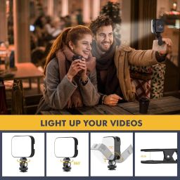 Deoxys Portable LED Video Light, Dimmable Camera Light with 2000mAh Battery 250 lx Camera LED Light image 3