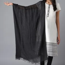 Pure Cotton Geometric Print Black Women Dupatta-image-45