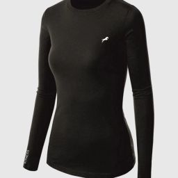 Women Solid Round Neck Modal Black T-Shirt-image-2
