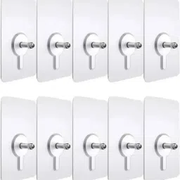 (Pack of 10) Nail Free Wall Screw Adhesive Non-Trace No Drilling Hook 10-43