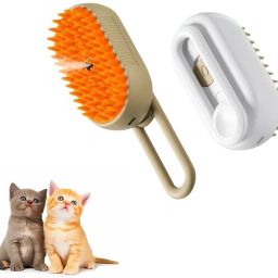 Pet Fun One-Touch Spray Pet Hair Removal Electronic Comb Plain/ Bristle Brushes forDog & Cat, Dog, Cat-image-22