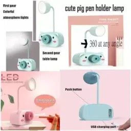 akr 4in1 Camera Style lamp Piggy Desk Lamp with Pencil Sharpener with night lamp Table Lamp image 4