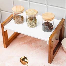 Utensil Kitchen Rack Wooden Foldable Kitchen Rack, Kitchen Counter Top Organizer Wood-image-11