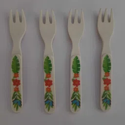 masoom nx BAMBOO FIBER FORK (SET OF 4) Bamboo Table Spoon Set image 2
