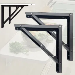 Premium Foldable Wall Brackets, Heavy-Duty Powder-Coated Metal | Space-Saving 12'' Shelf Bracket-32