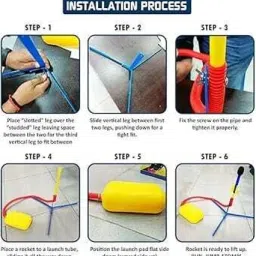 premio coppex Jump Rocket Toy–3 Foam Rockets & Stomp Launcher Flies Up to 150ft image 2