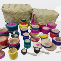 Miniature Hand Crafted Wooden Choopu Jaaman Set For Kids-image-12