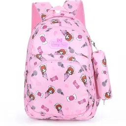 Pink School Backpack with Pencil Pouch for kids Waterproof School Bag-image-9