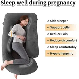 Multifunctional Pregnancy Pillow Microfibre, Polyester Fibre Solid Pregnancy Pillow Pack of 1-22
