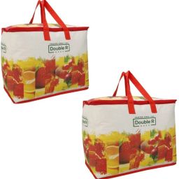 Shopping Grocery Vegetable Bag with Reinforced Handles, Underbed Storage Bag with zipping. Pack of 2 Grocery Bags-image-15