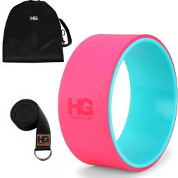Yoga Wheel with Yoga Strap for Exercise, Sweat Resistant for Men & Women Pink Yoga Blocks-image-27