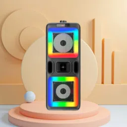 GUGGU DJ Box 40W Bluetooth Speaker with FM Radio, Mic & RGB Light Party SpeakerQA17 40 W Bluetooth Party Speaker-7
