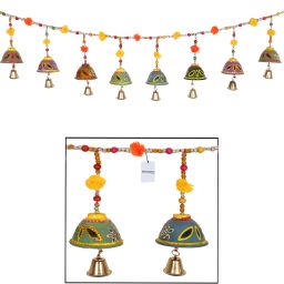 Rajasthani Traditional Door Hanging 8 Bells Bandarwal|Handcrafted Windchimes Plastic Windchime-image-40
