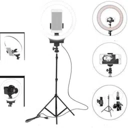 TECHMAZE 10"LED RingLight with 7Ft Tripod Stand Combo for Video Shooting Selfe Remote T7 Tripod image 3