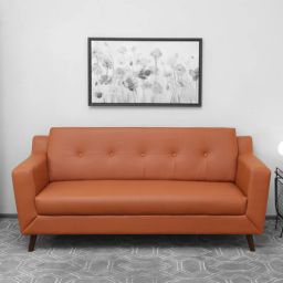 casacraft from pepperfry Amanda Leatherette 3 Seater Sofa In Tan Colour-picture-46