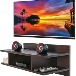 WOODEN T.V REMOTE WIFI SET TOP BOX STAND WOODEN WALL SHELF MDF (Medium Density Fiber) Wall Shelf-picture-15