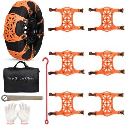 14” Anti-Slip Car Tyre Chain Universal Emergency 13 Nail Anti-Skid Spare Tire Hoist-image-29