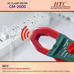 hty HTC CM 2000 Contact Voltage (NCV), Clamp Torch True RMS Digital Clampmeter Digital Multimeter image 5