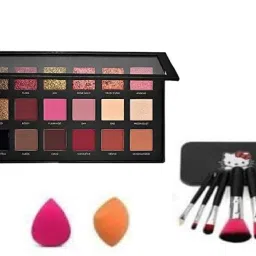 Mackup Kit Combo Rose Gold Kit, Puff with Brushes-image-69