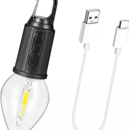 T03 (CAMPING LED LAMP) 3 Light Modes, Retro Design with Type C USB Charging 5 hrs Bulb Emergency Light-11
