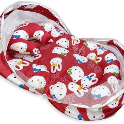 kochikame Polyester Infants Washable New born Baby bedding set With Mosquito Net Mosquito Net image 2