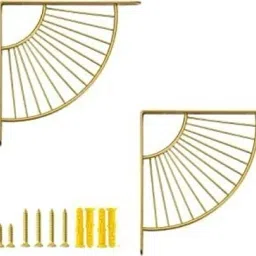 Heavy Duty Wall Mounted Shelf Brass Metal Stand Golden 2 Pcs(SB-25) 12 Inch Shelf Bracket-38